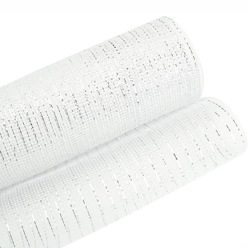 WAZUBC Weihnachts Deko Mesh Rollen, 26cm x 9,1m Dekoratives Poly Mesh Band Atmungsaktiv Bunt Poly Mesh Band Dekoration für Kranzherstellung, DIY Girlande (Sytle 1)