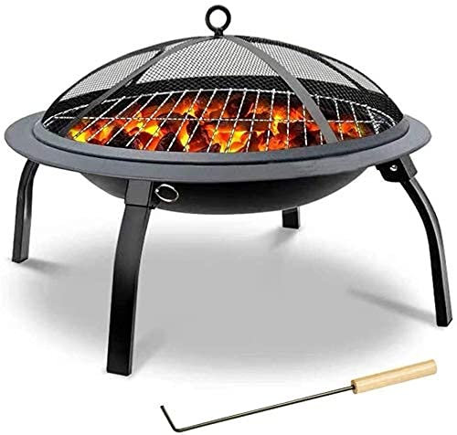 Pozzo del Fuoco, braciere a Legna per Esterni, Barbecue Portatile in Acciaio, per Cortile, Campeggio, Picnic, falò, Giardino, Stufa Multifunzionale Essenziale per la Famiglia
