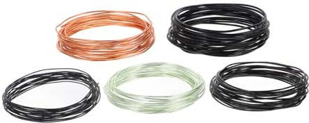 POPETPOP Lot De 5 Rouleaux De Fil De Fer En Aluminium Pour Bonsaï 3 Tailles (1 Mm 1 5 Mm 2 Mm) Noir Pour Support Floral Bonsaï Rosiers Grimpants Et Vignes