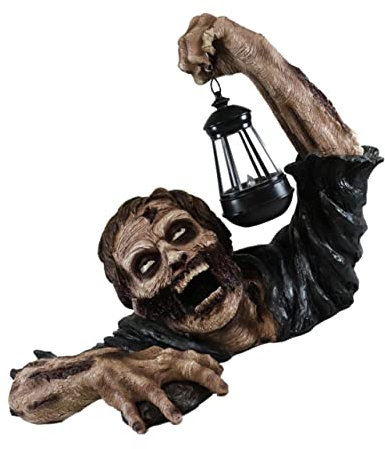 POPETPOP 2pcs Outdoor Halloween Decor Resin Zombie Statue Crawling Lantern Garden Statue Unique Halloween Decorations