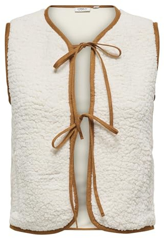 ONLY Onlagate S/L Teddy Vest SWT, Bouleau, XS Femme