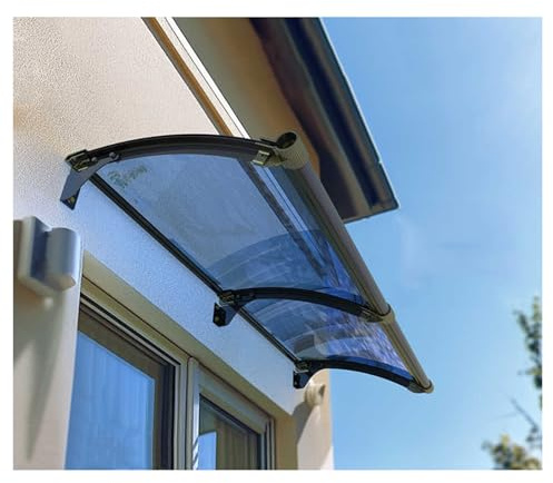 ZXCASDF Marquise Porte d'entree，Auvent de Porte d'Entrée en Polycarbonate，auvent de fenêtre et de Porte，Auvent Marquise Aluminium pour Terrasse Balcon Patio，Auvent de pupitre(150x440cm/59x173in)