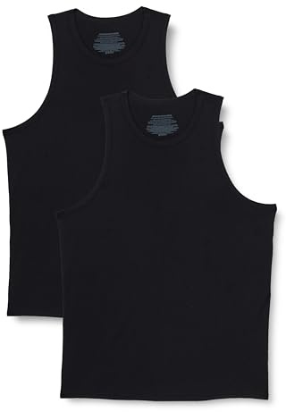 Amazon Essentials Herren Superweiches Ärmelloses Unterhemd Aus Leichtem Modal, 2er-Pack, Schwarz, M