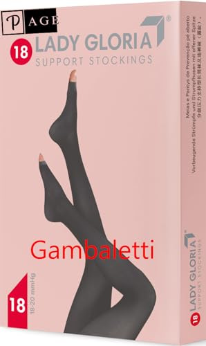 Gloria Med Lady Gambaletti a Punta Aperta Compressione Graduata, Gambaletti di Supporto 18-20 mmHg, Calze di Supporto per Donna Dinamica, Comfort Ottimale, Colore Nero