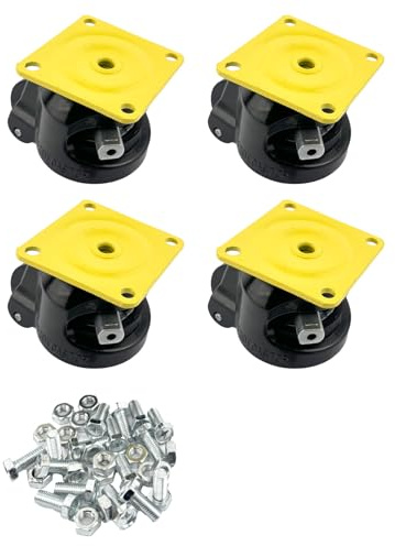 WELDINGER Schwerlastrollen 80F (4er-Set) Ratschenfunktion Tragkraft 1500 kg