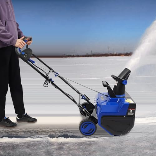 LENDISIY Schneefräse Elektrische 2400W, 56 cm Arbeitsbreite, LED-Leuchten, 33 cm Arbeitshöhe, 7,6 m Auswurfweite, Kabelgebundene Räumungsmaschine für Hausgebrauch Terrassen Schneeräumung