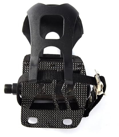 Spin Bike Pedal – 9 cm Fahrrad, Pedal mit verstellbarem Zehenclip und Riemen, modernes Design, hochwertiges Produkt, Legierung, Indoor-Fahrradzubehör für stationäre Übungen, Training, Fitness, Workout