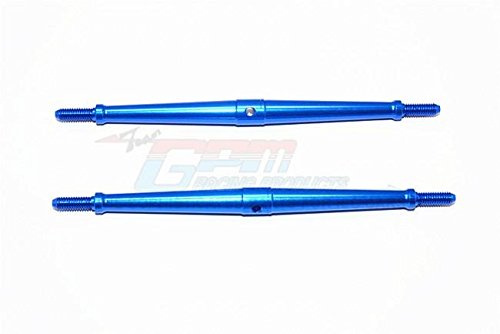 GPM RACING Aluminum 4mm Clockwise And Anticlockwise Turnbuckles (Total Length 115.5mm - Both Side Thread 12mm) - 1Pr Blue