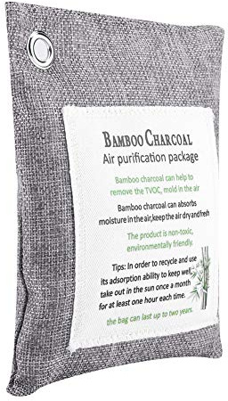 Activated Charcoal Air Purifier Bag Bamboo Odor Absorber Eliminator for Home Car Shoes Refrigerator Toilet Bathroom Cabinet Deodorizer Gray