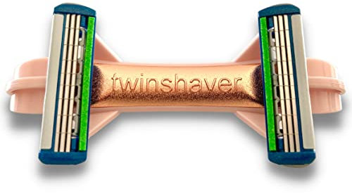 twinshaver Glatzen Rasierer Herren 0mm - Schnittschutz & 80% Zeitersparnis, Kopfrasierer Glatze + 4 Klingen, Doppel-Nassrasierer (Rosa)