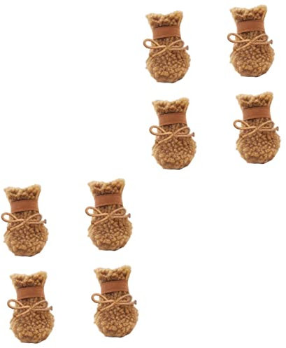 Mipcase 8stücke Teiliges Winter-hundeschuhset Antirutsch-pfotenprotektoren Für Outdoor-aktivitäten Warme Und Bequeme Hunde-Schuhe Braun