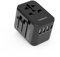 TESSAN Adaptador Enchufe Universal USB C Negro, Enchufe Universal con 3USB A y 1USB C, Adaptador Viaje, Cargador para Europeo a Mundial Americano Japon UK Italia Australia