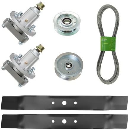 q&p 106,7 cm Deck-Umbau-Set passend für GY20995 L100, L108, L110, L111, L118 inkl. (2) GY20050 (1) Spannrolle GY20110 (1) Spannrolle GY 20067 (1) Keilriemen GX20067 072 (ab Bj. 2) Klinge GX20249