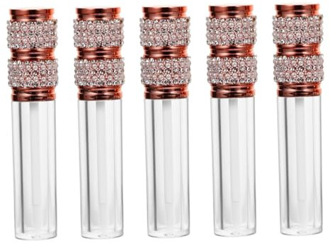 DOITOOL 5pièces Rhinestone Embellishment Lip Gloss Holder Contenants De Maquillage Pour Femmes Tubes Vides à Personnaliser Parfaits Pour Lèvres Et Huiles à Lèvres