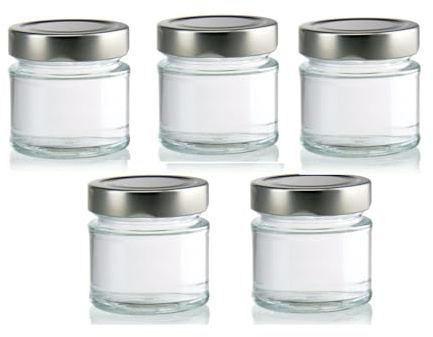 mille idee 120 Barattoli barattolo vetro monodose 40 ml tappo argento 4 cm x H 5cm per bomboniere miele