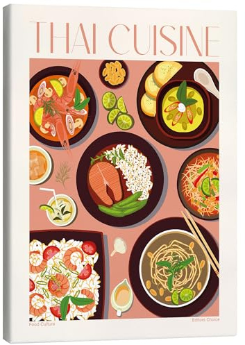 Traditional Food - Thai Cuisine I Canvastavla 30 x 40 cm Färgstarkt Tavlor Väggdekoration