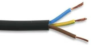 WCC® 3183Y 3 Core 0.75mm 1mm 1.5mm 2.5mm Round Flexible Cable Black Mains Wire PVC LED Lighting, Extention Leads - Basec Approved - All Lengths and Sizes (5 Meters, 1.5mm)