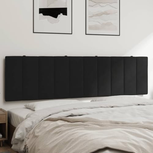 Homgoday Kopfteil-Kissen Bett Kopfkissen Kopfteilpolster Kopfpolster Rückenkissen Wandkissen Bett Wandpolster Bettkopfteil Rückenlehne für Schlafzimmer Schwarz 180 cm Samt