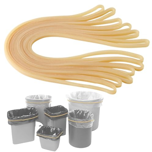 ZZRANYE Trash Can Rubber Bands Set of 6 Yellow Fits 13 to 32 Gallon Trash Cans Large Rubber Bands Heavy Duty