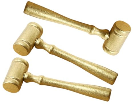 ifundom 3pcs Judge Gavel Toy Wooden Hammer for Judge Law Student Lawyer Auctioneer for Roleplay Cosplay Birthday