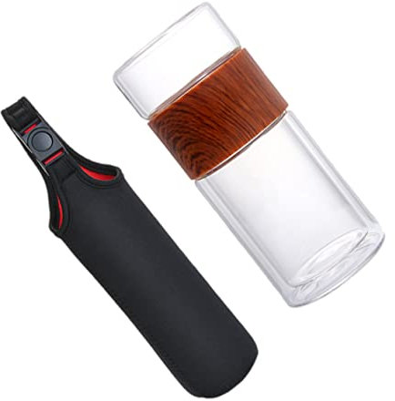 Cabilock Botella De Té De Vidrio Con Infusor De Té De 360 ​​ml Aislante Para Separación Y Retención De Calor.