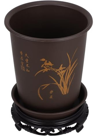 SEWOART Set de Pots à Bonsaï Plateau en Plastique Abs pour Sandales Femme Été, Pot de Plantation Arrondi Confortable pour Balcon et Bureau