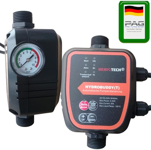 Pumpensteuerung Druckschalter Hydrobuddy (T) für Gartenpumpe Tiefbrunnenpumpe bis 2,2kW - 230V mit Intervallschaltung - von PAG Turbo GmbH®