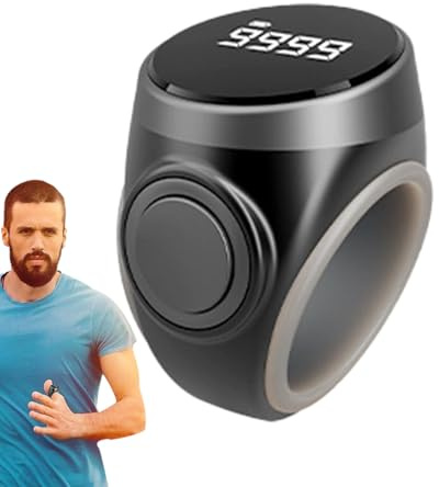 Contatore ad Anello, contatori elettronici con Display Digitale, Strumento clicker Portatile per Dita, Confezione da 1 Regolabile per Lavorare a Maglia, Preghiera, Golf, conteggio, Tipo di