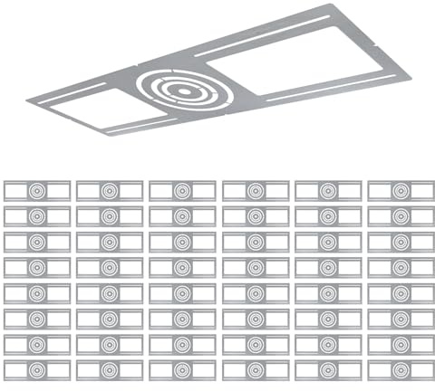48 Pack New Construction Mounting Plate with 3-4-6 Round Hole –26× 8 Galvanized Steel Recessed LED Light Plate in Wafer Light Bracket, Thin Recessed Ceiling Light with Junction Box