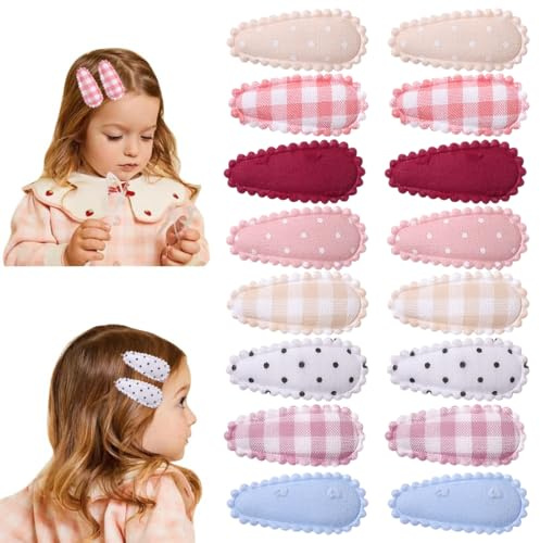JEYORZY 16 pcs pinzas para el pelo Snap Toddler con diseño de flores, Accesorios para Cabello pelo niña, pinzas pelo bebe, minibarrettes, lindos accesorios para el pelo para niñas y niños pequeños