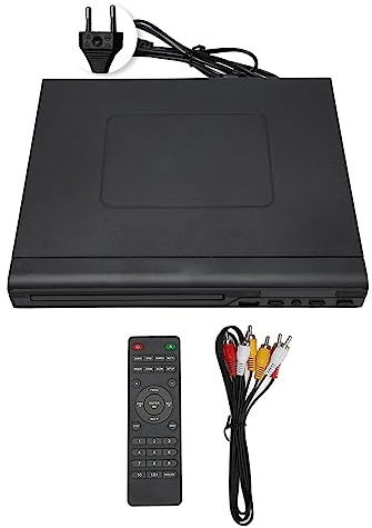 Asixxsix Mini Lecteur DVD HD, Lecteur CD avec Interface PAL NTSC USB 2.0 et Télécommande Intégrées, Petit DVD pour TV, Compatible avec, CD DA, MP3, R, RW (Prise UE)