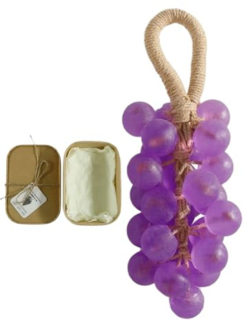 Grape Soap On A Rope, Funny Grape Shaped Handmade Soap, Crystal Transparent Decorative Bar Soaps For Kids Men Women, Washing Hands And Bath, Hygiene Skin Shower