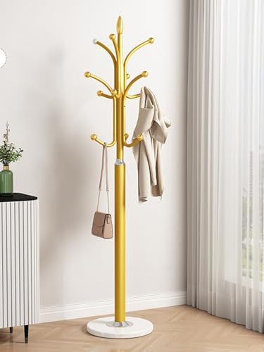 Fristående klädhängare med 6 krokar 180 cm metallklädstativ trädformad hängare för hattar handväskor och halsdukar perfekt för vardagsrums- och sovrumsförvaringslösningar.