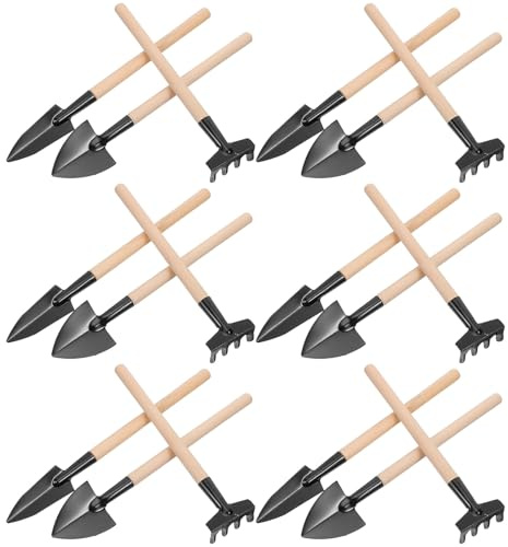 SUPVOX 10ensembles Mini-Pelle de Jardinage Bois Râteau et Truelle pour Outils de Jardinage Portables Ensemble Outils de Jardin pour Planter et Creuser