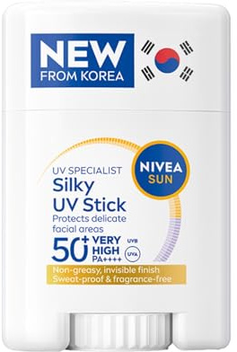 NIVEA SUN Stick Solaire Visage FPS50+ Silky Touch, Tous Types de Peaux, 15 g