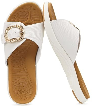 COFACE Ortopedicas Chanclas Mujer Comodas Elegantes Sandalias Pala Señora Verano Playa Piscina Mules Ligera Abierta Chancletas Antideslizante Goma Suela
