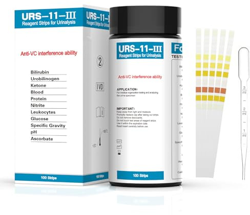 JININOSEU 100x Urin Teststreifen, Urinstreifen mit 11 Indikatoren Gesundheitstest, Selbsttest Zuhause & Professionell, Urinstreifen Harnwegsinfekt, Ketone, Glucose PH-Wert