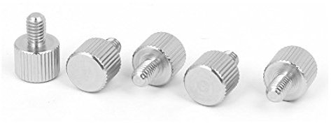 sourcing map 5pcs M4 x 6 mm Vis moletée à tête plate vis à oreilles pour Boîtier d'ordinateur en acier inoxydable