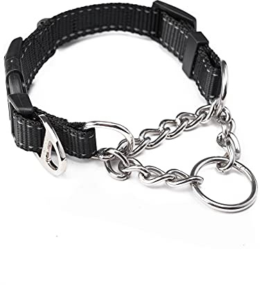 Mighty Paw Martingale Collar with Buckle | Training Dog Collar, Limited Cinch Chain Pet Gear for No Pull Dog Walking. Martingale Dog Collars for Large Dogs, Medium Breeds and Small Pets