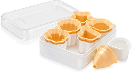 Tescoma Delicia Cortapastas Galletas Tradicional, Amarillo, 22 x 14 x 4,60 cm, 6 Unidades