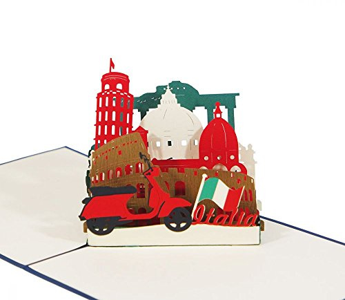 3D KARTE Italien I Pop-Up Karte als Reisegutschein I Klappkarte als Andenken oder Geldgeschenk