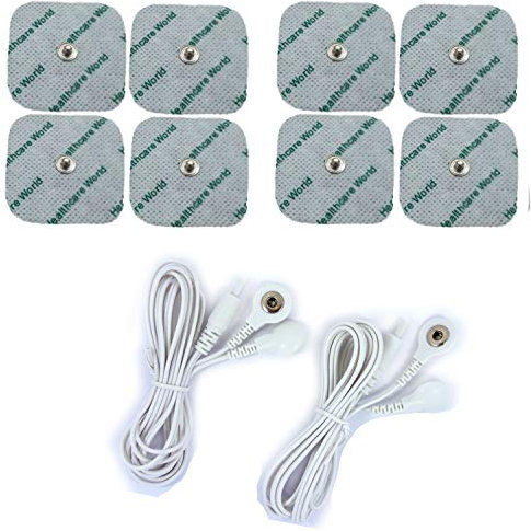8 TENS-Elektrodenpads mit 3,5-mm-Bolzenanschluss, kompatibel mit Buerer- und Sanitas-Geräten mit Anschlusskabeln