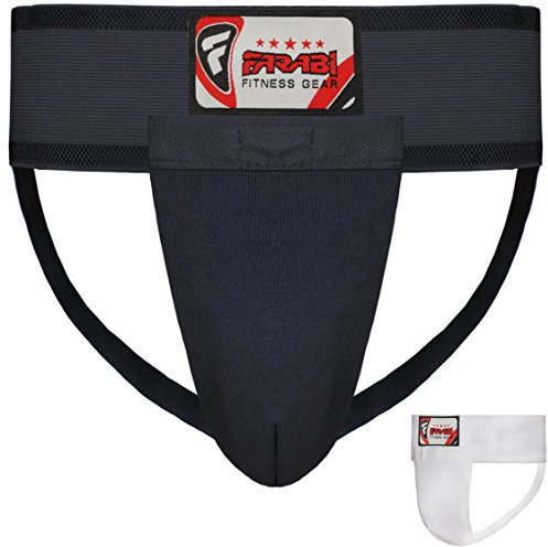 Farabi Sports Groin Guard MMA Martial Arts Boxing Groin Protector Groin Strain Support Groin Support Groin Protector Boxing Groin Protector Krav Maga (Medium, Black)