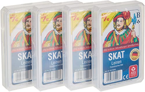 Ass Altenburger 22570006 Leinenprägung französisches Bild Skat Spielekarten, Bunt, 59 x 91 mm
