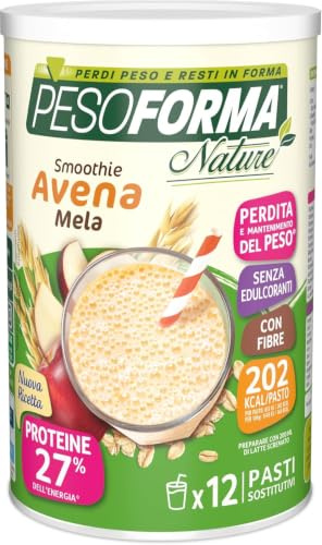Pesoforma Nature Smoothie Pasto Sostitutivo Dimagrante Shake Mela e Crusca di Avena 206 Kcal - 12 Pasti