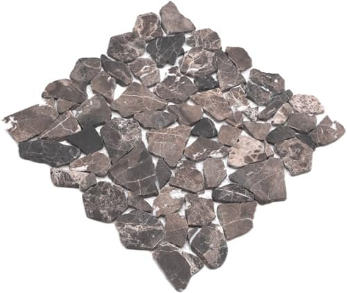 Mosaik Fliese Marmor Naturstein Bruch Ciot Impala braun geflammt für BODEN WAND BAD WC DUSCHE KÜCHE FLIESENSPIEGEL THEKENVERKLEIDUNG BADEWANNENVERKLEIDUNG Mosaikmatte Mosaikplatte