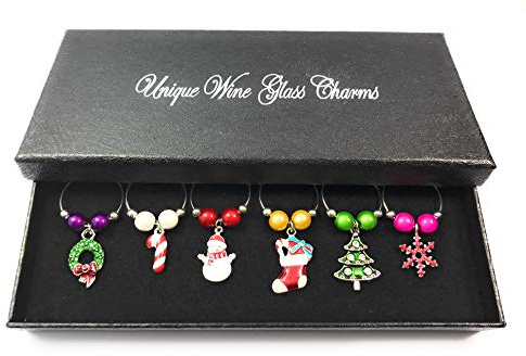 Libby's Market Place Weinglas-Anhänger mit Weihnachtsmotiv, mit Geschenkbox