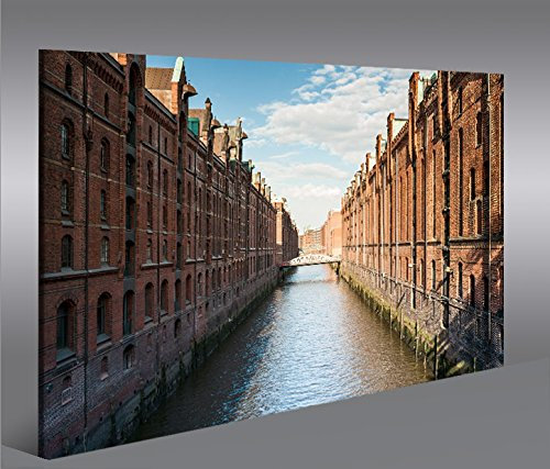 islandburner Bild Bilder auf Leinwand Speicherstadt V2 Hamburg 1p XXL Poster Leinwandbild Wandbild Dekoartikel Wohnzimmer Marke
