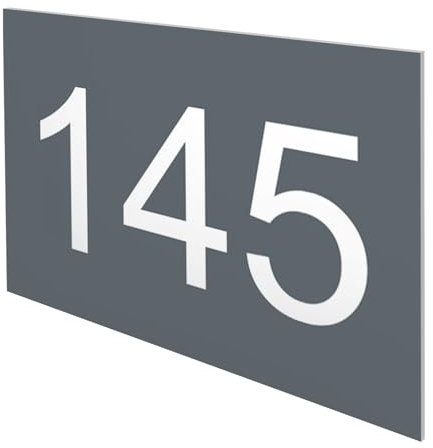 DECOHO - Numéro boîte aux Lettres Personnalisable Grand Format - Plaque Plastique Gris Chiffres Blancs - 100x70 mm adhésif 3M Facile à po - Gris