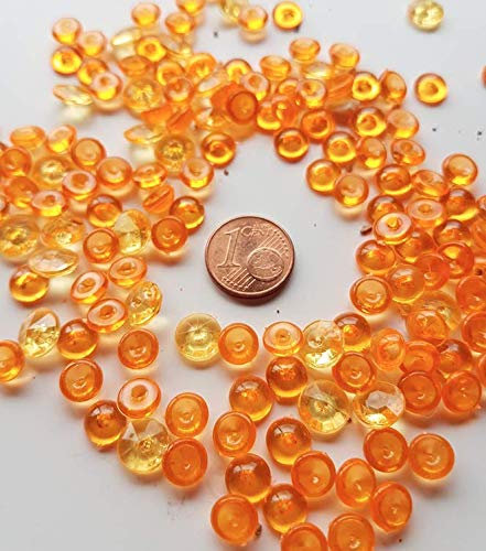 Mix di granuli generici 30 g Arancione, Gocce di tè, Diamanti acrilici, Granulato Decorativo, Pietre Decorative, Decorazione da Tavolo, Decorazione